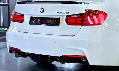 FOR BMW 3 SERIES F30 F31 GLOSS BLACK REAR DIFFUSER M PERFORMANCE LIP VALANCE 11+