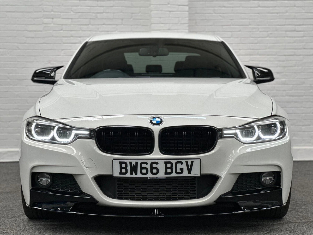 FOR BMW 3 SERIES M SPORT F30 GLOSS BLACK REAR SPOILER LIP + FRONT SPLITTER