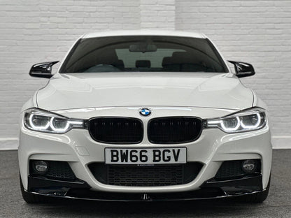 FOR BMW 3 SERIES M SPORT F30 GLOSS BLACK REAR SPOILER LIP + FRONT SPLITTER