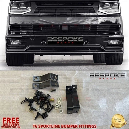 FOR VW T6 SPORTLINE BUMPER FITTING KIT SPARE GRILL TRANSPORTER LIP