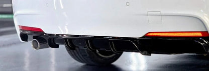 FOR BMW 3 SERIES F30 F31 GLOSS BLACK REAR DIFFUSER M PERFORMANCE LIP VALANCE 11+