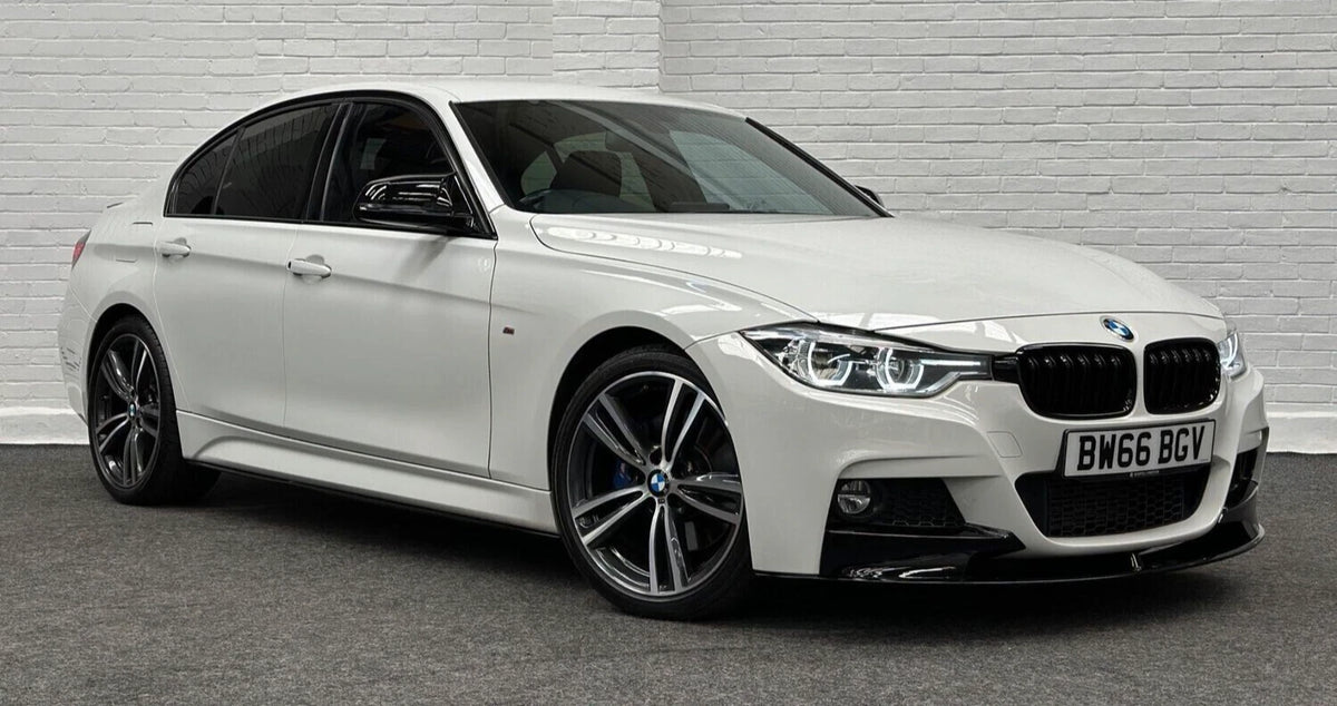 FOR BMW 3 SERIES M SPORT F30 GLOSS BLACK REAR SPOILER LIP + FRONT SPLITTER