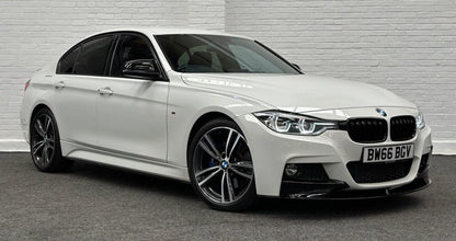 FOR BMW 3 SERIES M SPORT F30 GLOSS BLACK REAR SPOILER LIP + FRONT SPLITTER