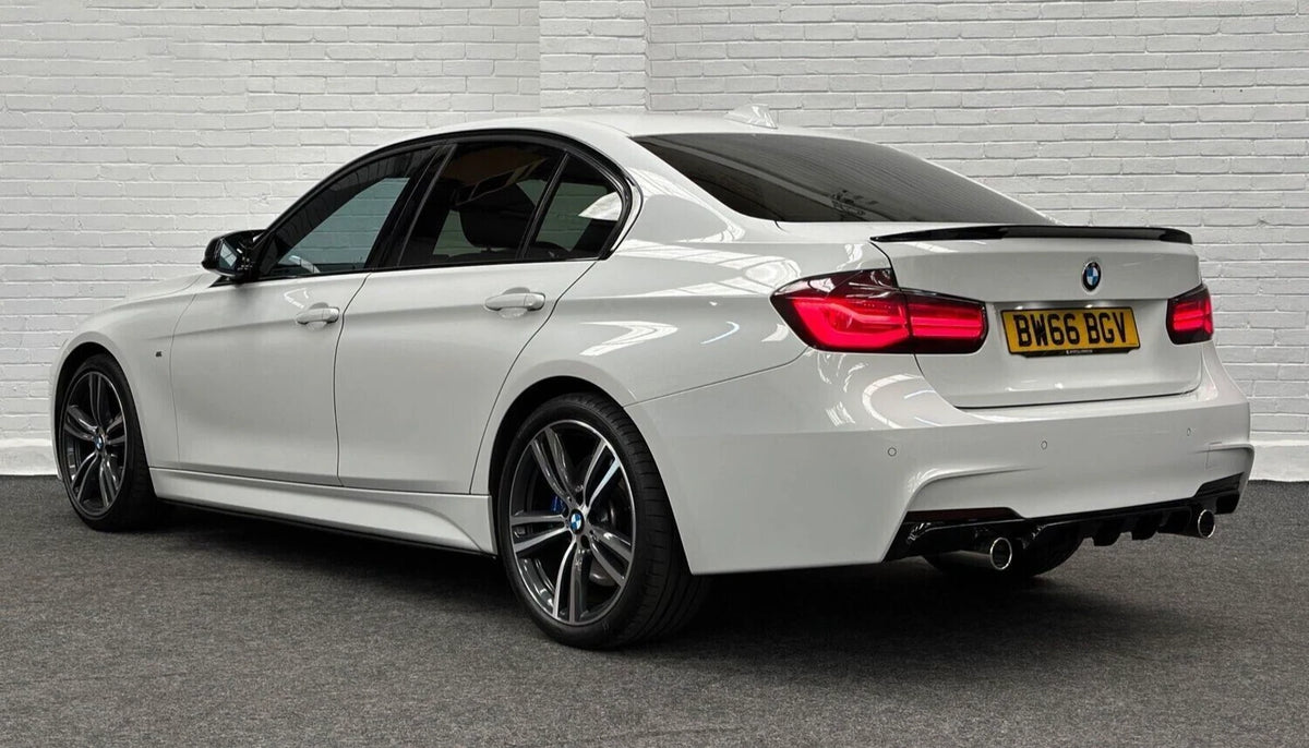 FOR BMW 3 SERIES M SPORT F30 GLOSS BLACK REAR SPOILER LIP + FRONT SPLITTER