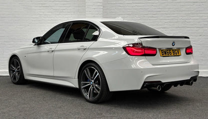 FOR BMW 3 SERIES M SPORT F30 GLOSS BLACK REAR SPOILER LIP + FRONT SPLITTER