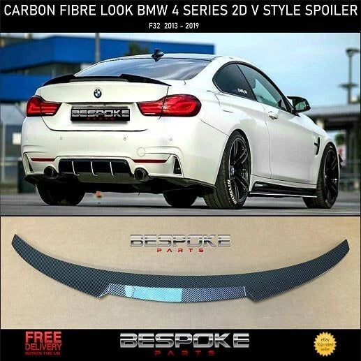 FOR BMW 4 SERIES F36 M4 V STYLE M SPORT STYLE REAR BOOT LID SPOILER LIP CARBON