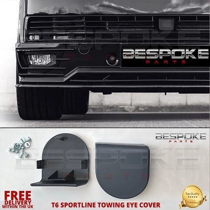 FOR VW T6 SPORTLINE BUMPER LOWER TOW EYE COVER LIP PRIMMED GRILL TRANSPORTER