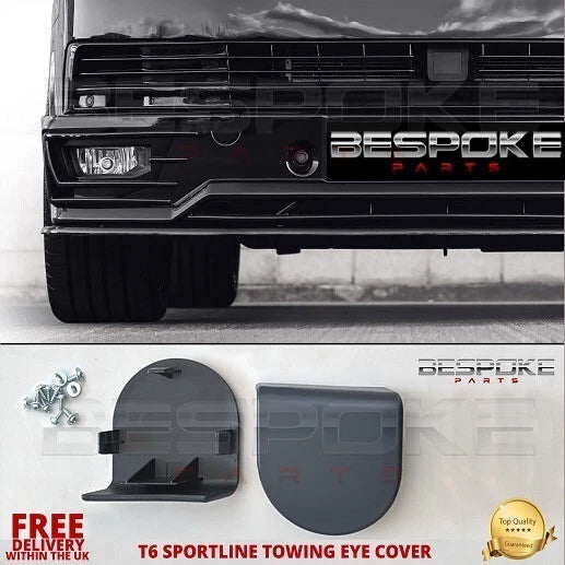 FOR VW T6 SPORTLINE BUMPER LOWER TOW EYE COVER LIP PRIMMED GRILL TRANSPORTER