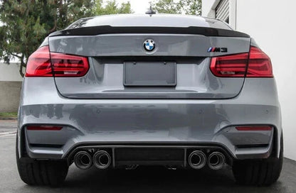 FOR BMW 3 SERIES F30 F80 M4 V STYLE REAR TRUNK LIP BOOT SPOILER GLOSS BLACK