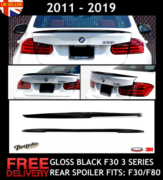 FOR BMW 3 SERIES F30 F80 REAR TRUNK LIP BOOT SPOILER GLOSS BLACK M SPORT M STYLE