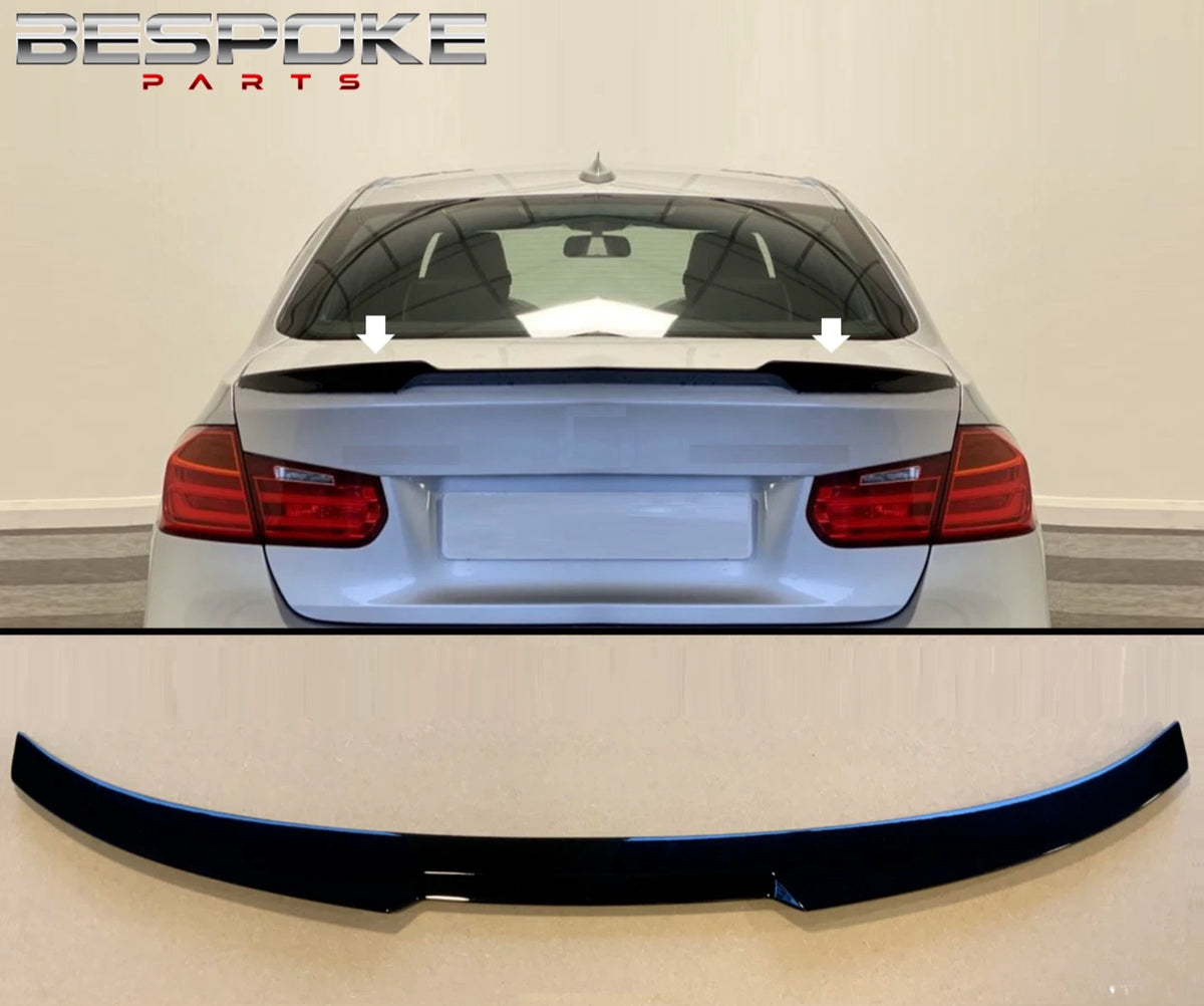 FOR BMW 3 SERIES F30 F80 M4 V STYLE REAR TRUNK LIP BOOT SPOILER GLOSS BLACK