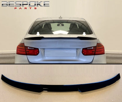 FOR BMW 3 SERIES F30 F80 M4 V STYLE REAR TRUNK LIP BOOT SPOILER GLOSS BLACK