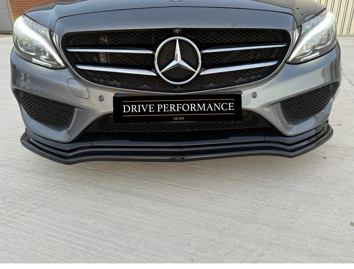 Mercedes W205 S205 C205 Front Gloss Black Bumper Spoiler Splitter AMG line C43