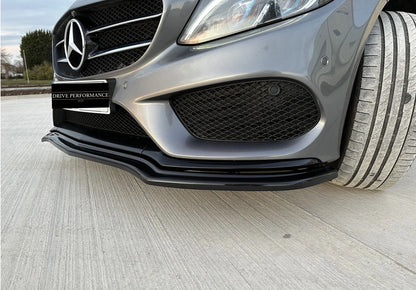 Mercedes W205 S205 C205 Front Gloss Black Bumper Spoiler Splitter AMG line C43