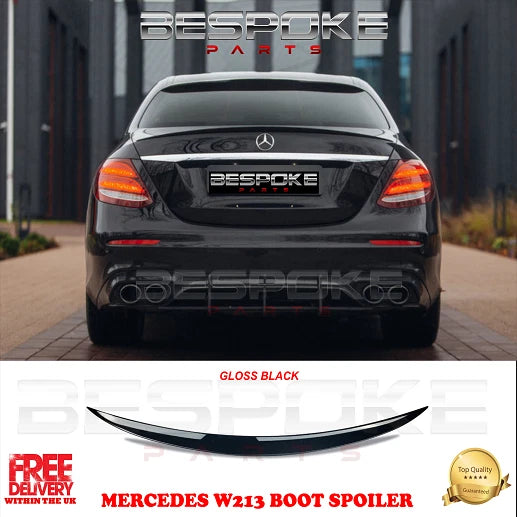 FOR MERCEDES E CLASS W213 BOOT SPOILER SALOON C63 STYLE GLOSS BLACK LIP 2016 +