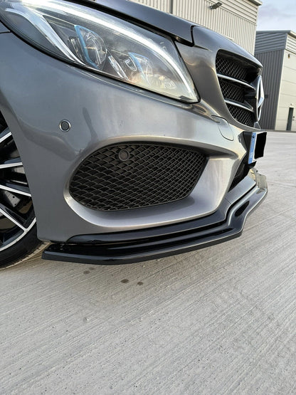 Mercedes W205 S205 C205 Front Gloss Black Bumper Spoiler Splitter AMG line C43