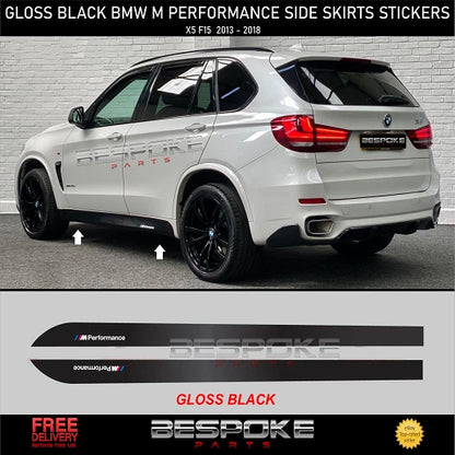 BMW X5 X6 F15 F16 F85 GLOSS BLACK SIDE STICKERS SKIRT DECALS VINY M PERFORMANCE