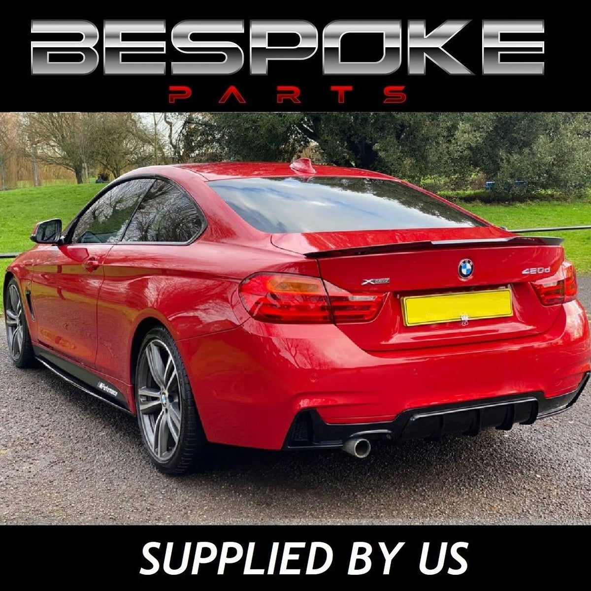 FOR BMW 4 SERIES F32 F 33 F36 M PERFORMANCE GLOSS BLACK REAR DIFFUSER FRONT LIP