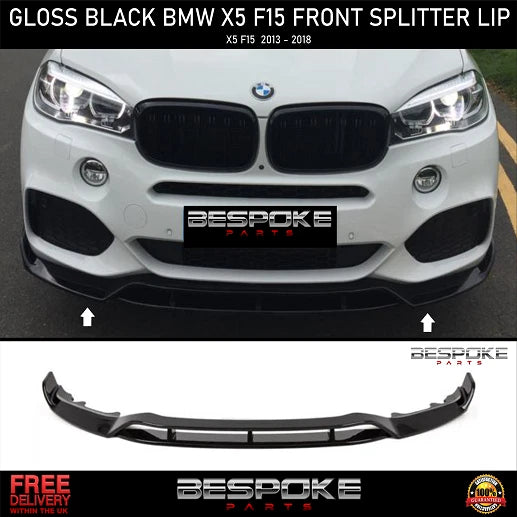 BMW FRONT SPLITTER SPOILER LIP X5 F15 M PERFORMANCE GLOSS BLACK 13-18 M SPORT