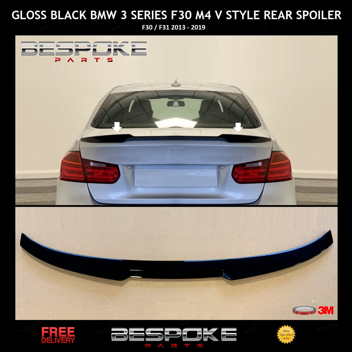 FOR BMW F30 FRONT LIP SPLITTER REAR DIFFUSER SPOILER M PERFORMANCE BODYKIT