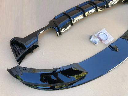 FOR BMW 4 SERIES F32 F 33 F36 M PERFORMANCE GLOSS BLACK REAR DIFFUSER FRONT LIP