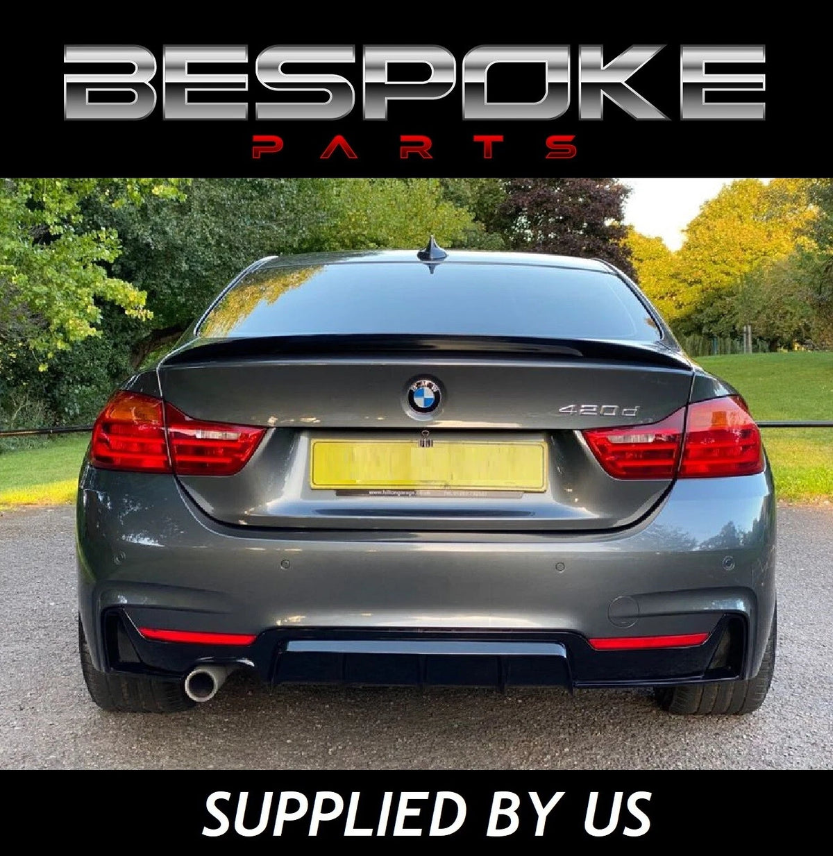 FOR BMW 4 SERIES F32 F 33 F36 M PERFORMANCE GLOSS BLACK REAR DIFFUSER FRONT LIP