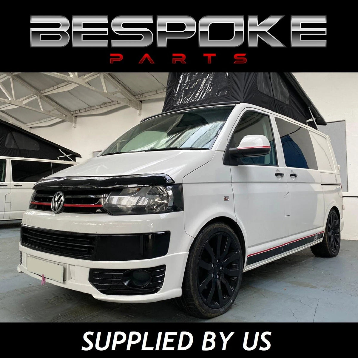 VW SPORTLINE STYLE LOWER FRONT SPLITTER LIP + BUMPER FOR VW T5 T5.1 TRANSPORTER ABS