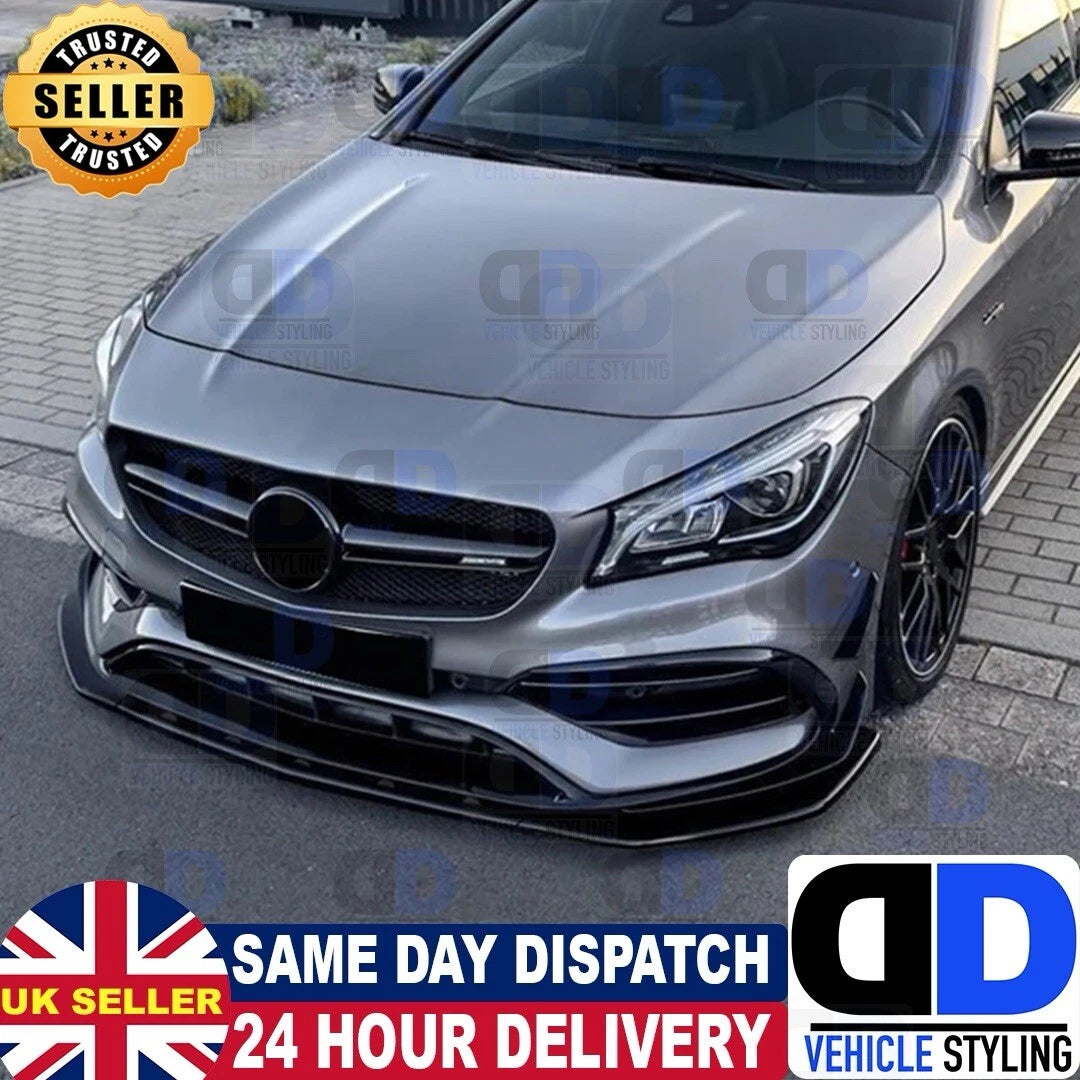 Mercedes CLA Class W117 CLA45 AMG Line Gloss Black Front Splitter Lip 16-19