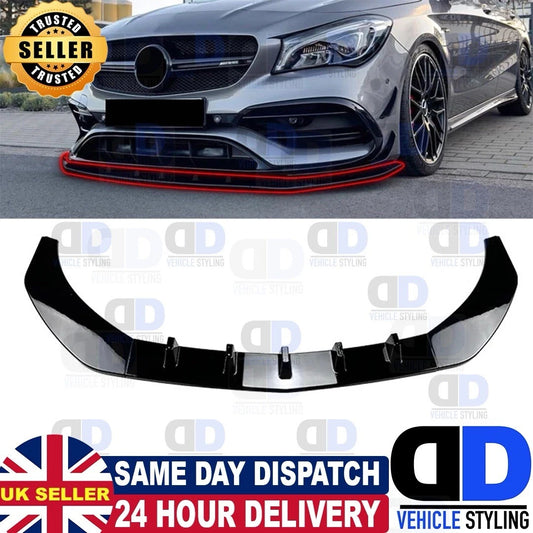 Mercedes CLA Class W117 CLA45 AMG Line Gloss Black Front Splitter Lip 16-19