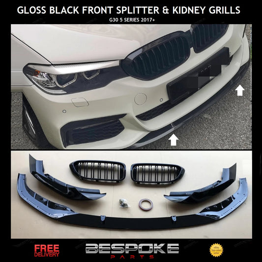 FOR BMW 5 SERIES G30 G31 FRONT SPLITTER LIP SKIRT GRILL SIDE SKIRT M PERFORMANCE