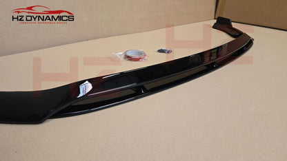 FOR MERCEDES C CLASS W205 C205 AMG LINE GLOSS BLACK FRONT LIP SPLITTER 2018-2021
