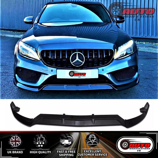 Mercedes C Class AMG Line C43 W205 C205 Brabus Front Splitter Lip Gloss Black