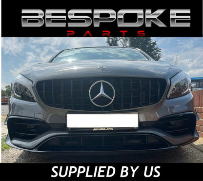MERCEDES A CLASS GLOSS BLACK GT GRILL LIP 2015-2018 A45 W176 A180 A200 A220 AMG