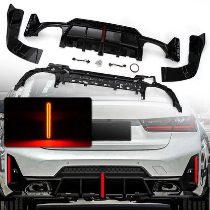 FOR BMW 3 SERIES G20 LCI F1 LIGHT REAR DIFFUSER WITH F1 LIGHT BLACK TAILPIPES