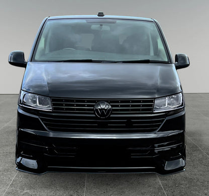 FOR VW T6.1 FRONT TRANSPORTER BUMPER BADGED GRILLE KIT GLOSS BLACK 2020+