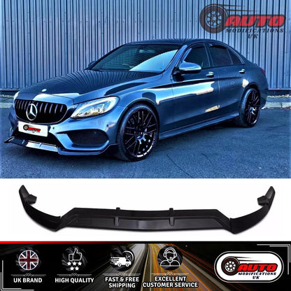Mercedes C Class AMG Line C43 W205 C205 Brabus Front Splitter Lip Gloss Black