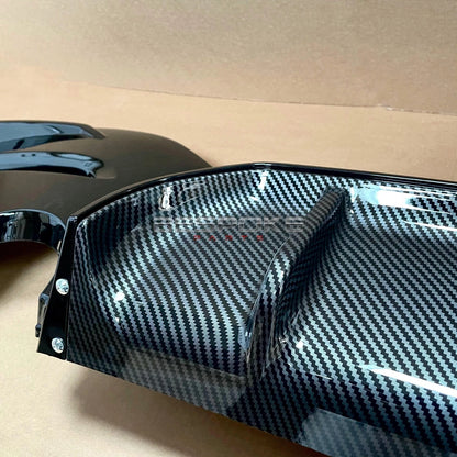 BMW 1 SERIES F20 F21 REAR DIFFUSER LIP 2015-19 LCI 135/140 STYLE CARBON LOOK