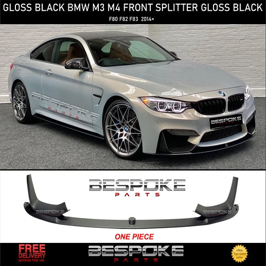 BMW M3 M4 F80 F82 F83 FRONT BUMPER SPLITTER LIP STYLE GLOSS BLACK SPOILER 15+