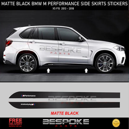 FOR BMW X5 F15 F16 M PERFORMANCE MATTE BLACK SIDE STICKERS SKIRT DECALS VINYL