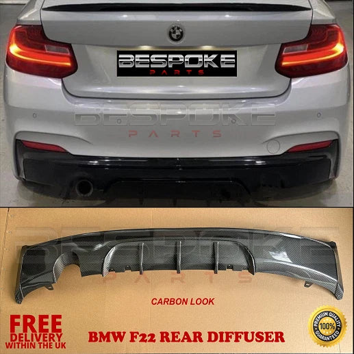 FOR BMW 2 SERIES F22 F23 M235i M240i REAR DIFFUSER CARBON LIP LOOK M PERFORMANCE