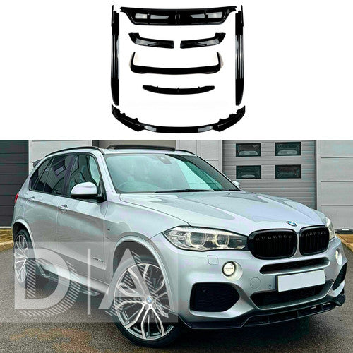 GLOSS BLACK FOR BMW X5 F15 AERO BODY KIT FRONT SPLITTER LIP + REAR DIFFUSER