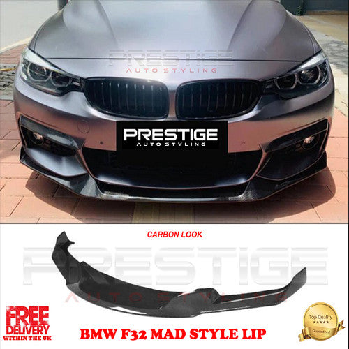 CARBON FIBRE STYLE FRONT SPLITTER FOR BMW 4 SERIES F32 F33 F36 M SPORT MAD LIP