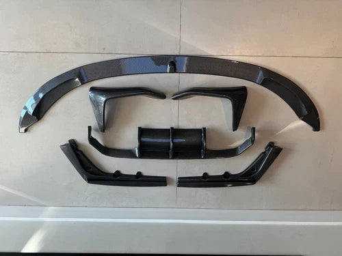 FOR BMW M3 M4 F80 F82 F83 CARBON LOOK BODYKIT FRONT LIP SPLITTER+REAR DIFFUSER