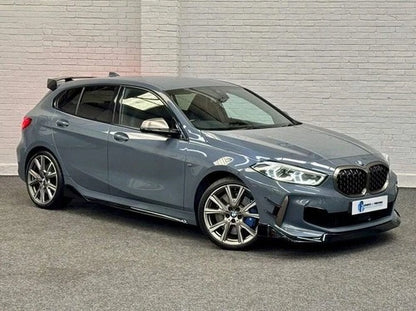 FOR BMW 1 SERIES F40 MP STYLE SIDE SKIRT EXTENTION BLADE LIP GLOSS BLACK 2019+