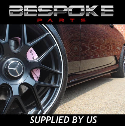 FOR MERCEDES W205 W204 C205 W176 A CLASS GLOSS BLACK SIDE SKIRT EXTENTION LIP