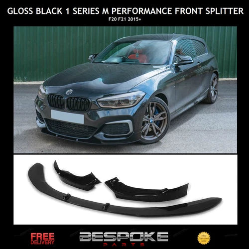 FOR BMW 1 SERIES F20 LCI FRONT SPLITTER DIFFUSER LIP M PERFORMANCE GLOSS BLACK