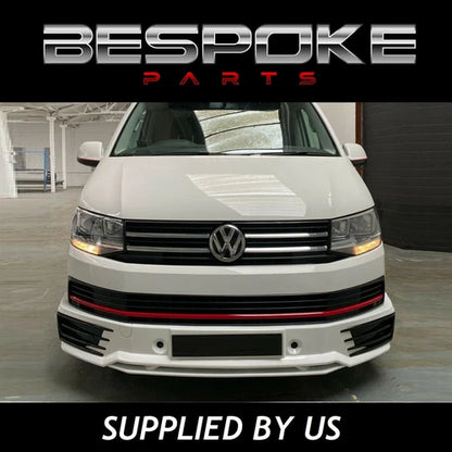 FOR VW T6 SPORTLINE GLOSS BLACK FRONT LOWER SPLITTER LIP STYLE TRANSPORTER 2015+