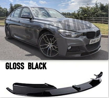 FOR BMW 3 SERIES F30 F31 GLOSS BLACK FRONT SPLITTER LIP REAR DIFFUSER M SPORT