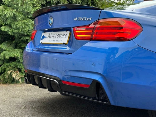 FOR BMW F32 F33 F36 REAR DIFFUSER VALANCE LIP M PERFORMANCE SPOILER GLOSS BLACK