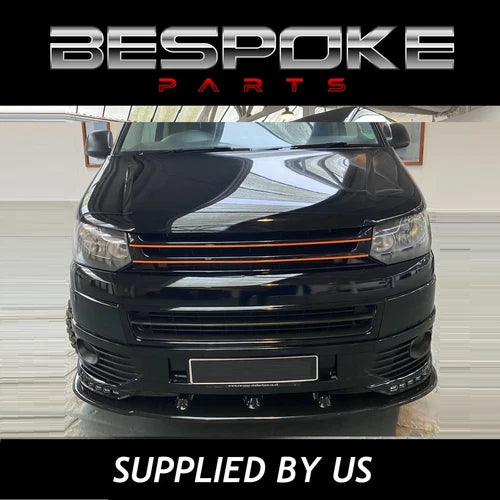 VW LOWER BLACK GLOSS FRONT SPLITTER LIP SPOILER TRANSPORTER T5 T5.1 SPORTLINE